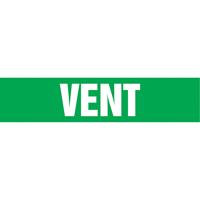 Marqueurs de tuyau "Vent", Autocollant, 2-1/2" h x 12" la, Blanc/vert Nassau Supply