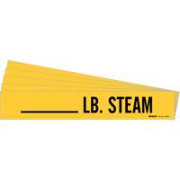 Marqueurs de tuyau LB. Steam, Autocollant, 2-1/4" h x 2-3/4" la, Noir sur jaune Nassau Supply