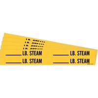 Marqueurs de tuyau avec espace vierge suivi de LB. Steam, Autocollant, 1-1/8" h x 7" la, Noir sur jaune Nassau Supply