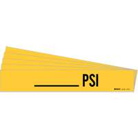Marqueur de tuyau PSI, Autocollant, 2-1/4" h x 14" la, Noir sur jaune Nassau Supply