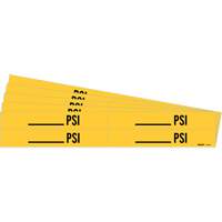 Marqueurs de tuyau avec espace vierge suivi de PSI, Autocollant, 1-1/8" h x 7" la, Noir sur jaune Nassau Supply