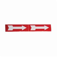 Marqueurs de tuyau avec flèches, Autocollant, 2-1/4" h x 7" la, Blanc/rouge SI721 | Nassau Supply