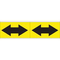 Dual Direction Arrow Pipe Markers, Self-Adhesive, 2-1/4" H x 7" W, Black on Yellow SI726 | Nassau Supply
