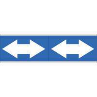 Dual Direction Arrow Pipe Markers, Self-Adhesive, 2-1/4" H x 7" W, White on Blue SI727 | Nassau Supply