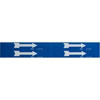 Marqueurs de tuyau avec flèches, Autocollant, 1-1/8" h x 7" la, Blanc/bleu SI731 | Nassau Supply
