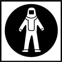 Right to Know Pictogram Labels - Full Protection Suit, Vinyl, Sheet, 5/8" L x 3/4" W Nassau Supply