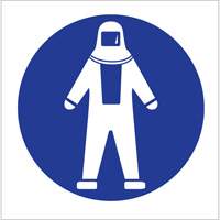 Right to Know Pictogram Labels - Full Protection Suit, Vinyl, Sheet, 1-1/4" L x 1-1/2" W Nassau Supply
