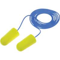 Bouchons d'oreilles n&eacute;on jaune E-A-Rsoft, Vrac - Sac en poly, Avec cordon Nassau Supply