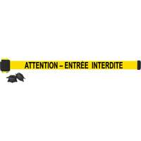 Wall Mount Barrier, Plastic, Magnetic Mount, 7', Black and Yellow Tape SPG528 | Nassau Supply