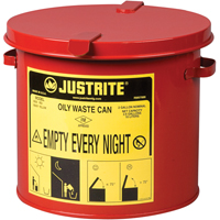 Oily Waste Cans, FM Approved/UL Listed, 2 US gal., Red Nassau Supply