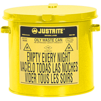 Oily Waste Cans, FM Approved/UL Listed, 2 US gal., Yellow SR361 | Nassau Supply
