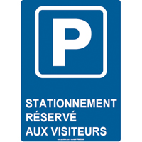 Panneau de stationnement r&eacute;serv&eacute;, 14" x 10", Aluminium, Français avec pictogramme Nassau Supply