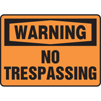 "No Trespassing" Sign, 7" x 10", Vinyl, English SS665 | Nassau Supply