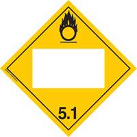 Oxidizer TDG Placard, Adhesive Vinyl Nassau Supply