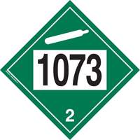 1073 Liquefied Oxygen Non-Flammable Gas TDG Placard, Plastic Nassau Supply