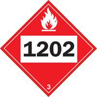 1202 Fuel Oil Flammable Liquid TDG Placard, Adhesive Vinyl Nassau Supply