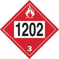 1202 Fuel Oil Flammable Liquid TDG Placard, Plastic Nassau Supply