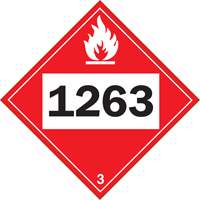 1263 Paint Flammable Liquid TDG Placard, Plastic Nassau Supply