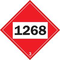 1268 Petroleum Distillates TDG Placard, Plastic Nassau Supply