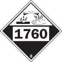 1760 Aluminum Phosphate Corrosive Materials TDG Placard, Plastic Nassau Supply