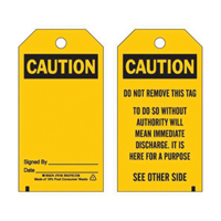 &eacute;tiquettes de pr&eacute;vention des accidents, Polyester, 3" la x 5-3/4" h, Anglais Nassau Supply