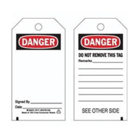 &eacute;tiquettes de pr&eacute;vention des accidents, Polyester, 3" la x 5-3/4" h, Anglais Nassau Supply