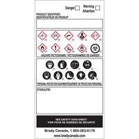 OTS WHMIS Labels, Vinyl, Sheet, 6" L x 3" W Nassau Supply