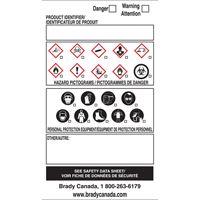 OTS WHMIS Labels, Vinyl, Sheet, 5" L x 5" W Nassau Supply