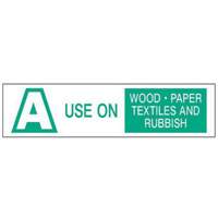 "A Use on Wood Paper Textiles and Rubbish" Labels, 6" L x 1-1/2" W, Green on White SY238 | Nassau Supply