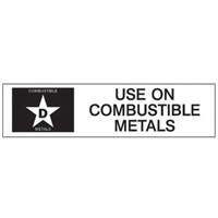 "D: Use on Combustible Metals" Fire Extinguisher Label SY241 | Nassau Supply