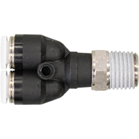 Topfit Male Threaded Y-Connector Fitting, 1/4" Dia, Polymer Nassau Supply