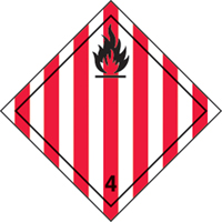 &eacute;tiquettes d'exp&eacute;dition TMD, Classe 4,1, Solides inflammables, Vinyle Nassau Supply