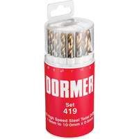 Jobber Drill Bit Set, 19 Pieces, High Speed Steel Nassau Supply