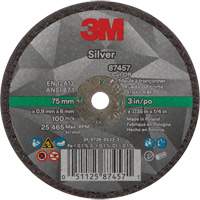Silver Cut-Off Wheel, 3" x 0.04", 1/4"-28 Arbor, Type 1, Ceramic, 25645 RPM TCT838 | Nassau Supply