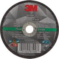Silver Cut-Off Wheel, 3" x 0.04", 3/8"-24 Arbor, Type 1, Ceramic, 25645 RPM TCT839 | Nassau Supply