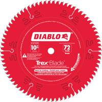Lame de scie &agrave; d&eacute;couper Trex Blade, 10", 72 dents, Pour Plastique/Plastique Nassau Supply