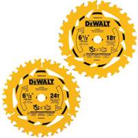Circular Saw Blade Combo Pack, 6-1/2", 18/24 Teeth, Wood Use Nassau Supply