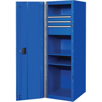 RX Series Side Cabinet, 3 Drawers, 19" W x 25" D x 61" H, Blue TEQ494 | Nassau Supply