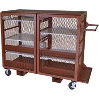Mobile Mesh Cabinet, Steel, 49 Cubic Feet, Red Nassau Supply