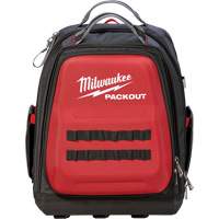 Packout Backpack, 15-3/4" L x 11-4/5" W, Black/Red, Ballistic Nassau Supply
