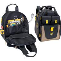 E-Charge Back Pack, 15" L x 10-1/2" W, Black, Polyester Nassau Supply