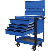 EX Deluxe Series Tool Cart, 4 Drawers, 22-7/8" L x 33" W x 44-1/4" H, Blue TER031 | Nassau Supply
