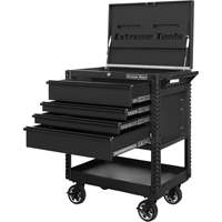 EX Deluxe Series Tool Cart, 4 Drawers, 22-7/8" L x 33" W x 44-1/4" H, Black TER033 | Nassau Supply