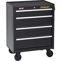 300 Series Rolling Tool Cabinet, 4 Drawers, 26-1/2" W x 18" D x 34" H, Black TER050 | Nassau Supply