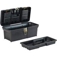 2000 Series Tool Box with Tray, 16" W x 7-1/10" D x 8-1/10" H, Black/Yellow TER077 | Nassau Supply