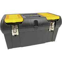 2000 Series Tool Box with Tray, 19-1/5" W x 10-1/5" D x 9-4/5" H, Black/Yellow TER078 | Nassau Supply