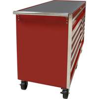 Industrial Tool Cart, 12 Drawers, 56" W x 24-1/2" D x 38-1/8" H, Red Nassau Supply