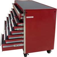 Industrial Tool Cart, 12 Drawers, 56" W x 24-1/2" D x 38-1/8" H, Red Nassau Supply
