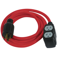 Generator Extension Cord, SJTW, 12/3 AWG, 30 A, 4 Outlet(s), 10' TMA072 | Nassau Supply
