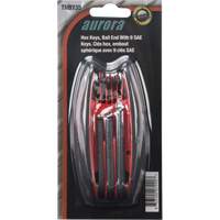 Jeu de cl&eacute;s hexagonales &agrave; bout sph&eacute;riques repliables, 9 mcx, Imp&eacute;rial Nassau Supply